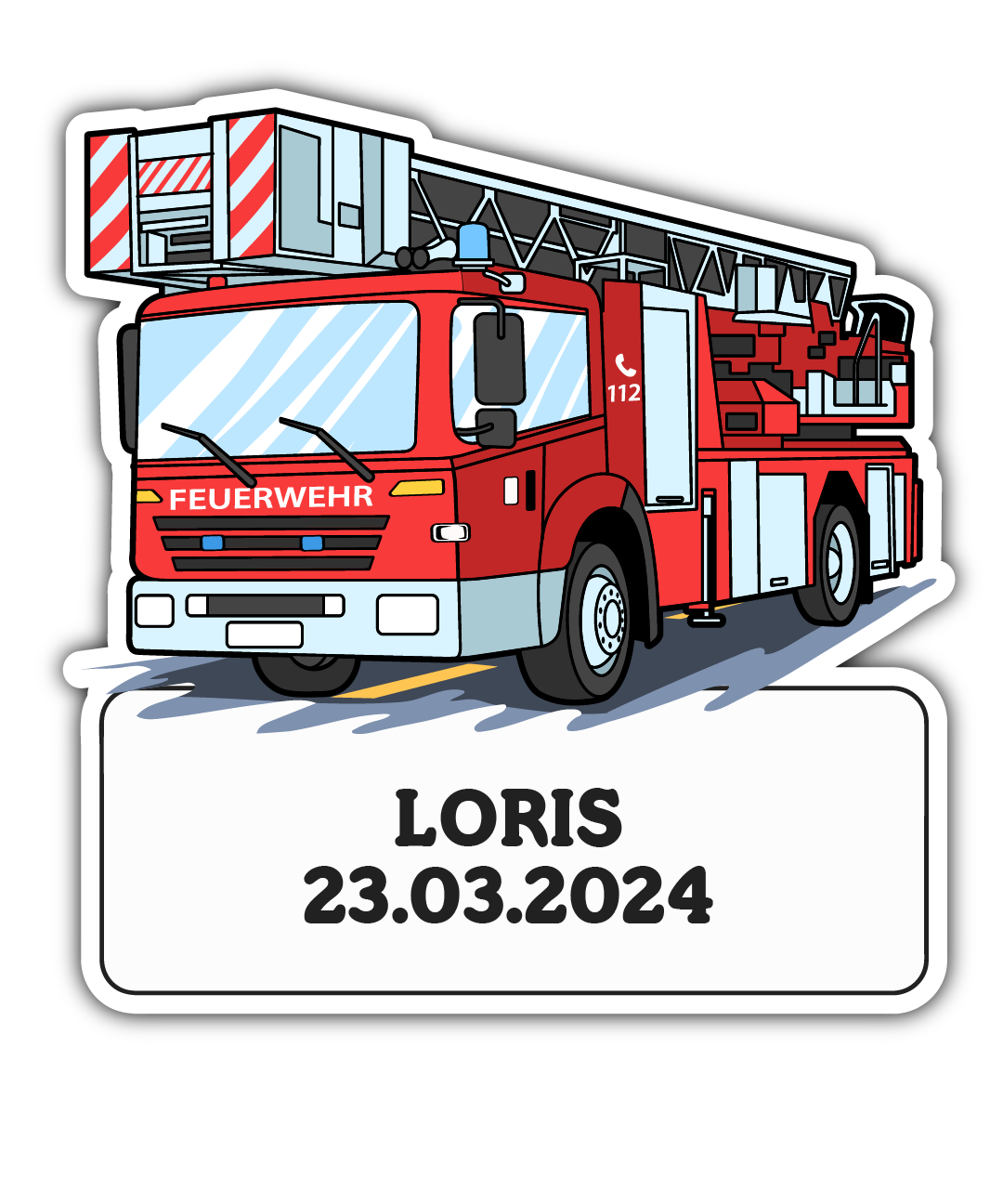 Geburtstafel Feuerwehrauto - einfach und günstig in der Schweiz bestellen