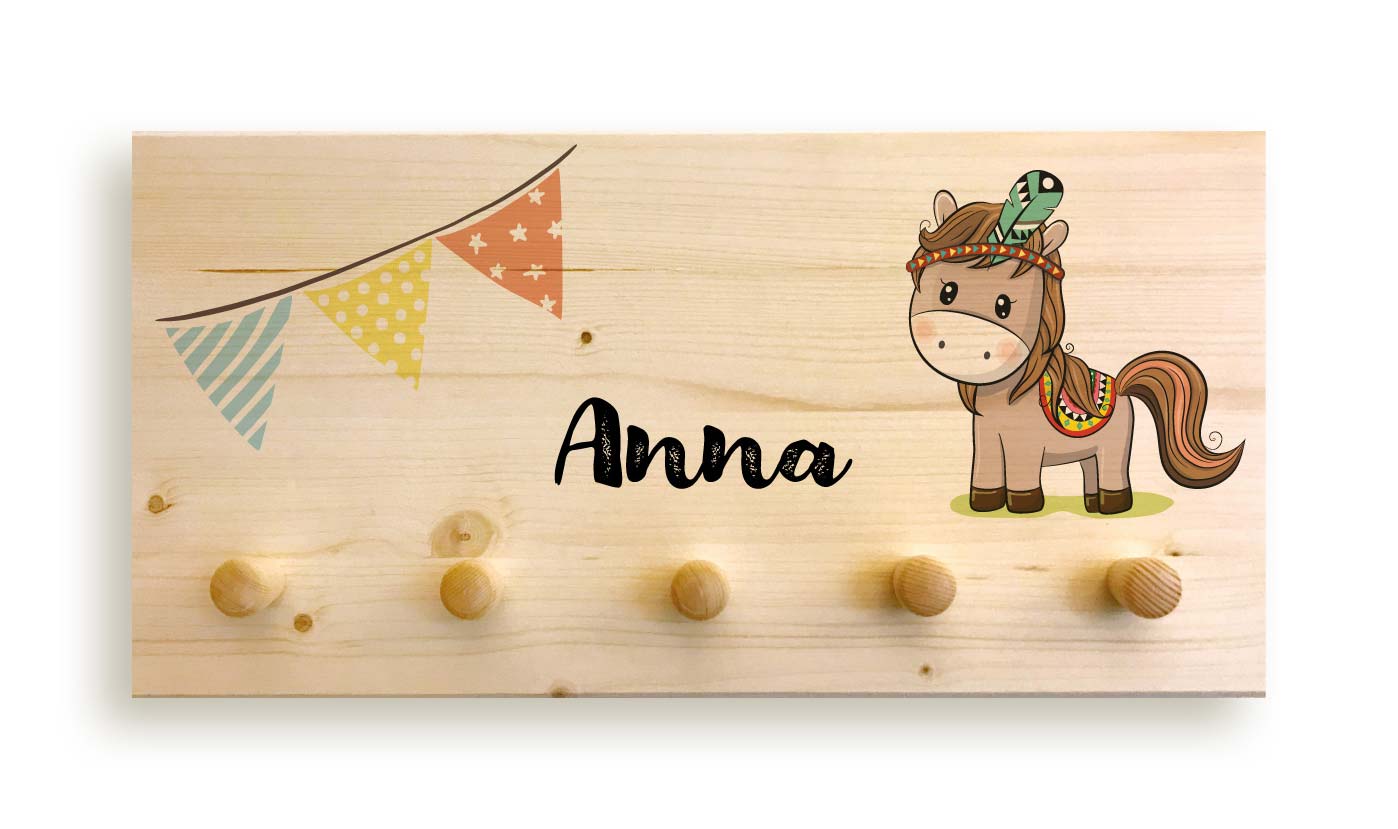 Personalisierte Garderobe Pferd