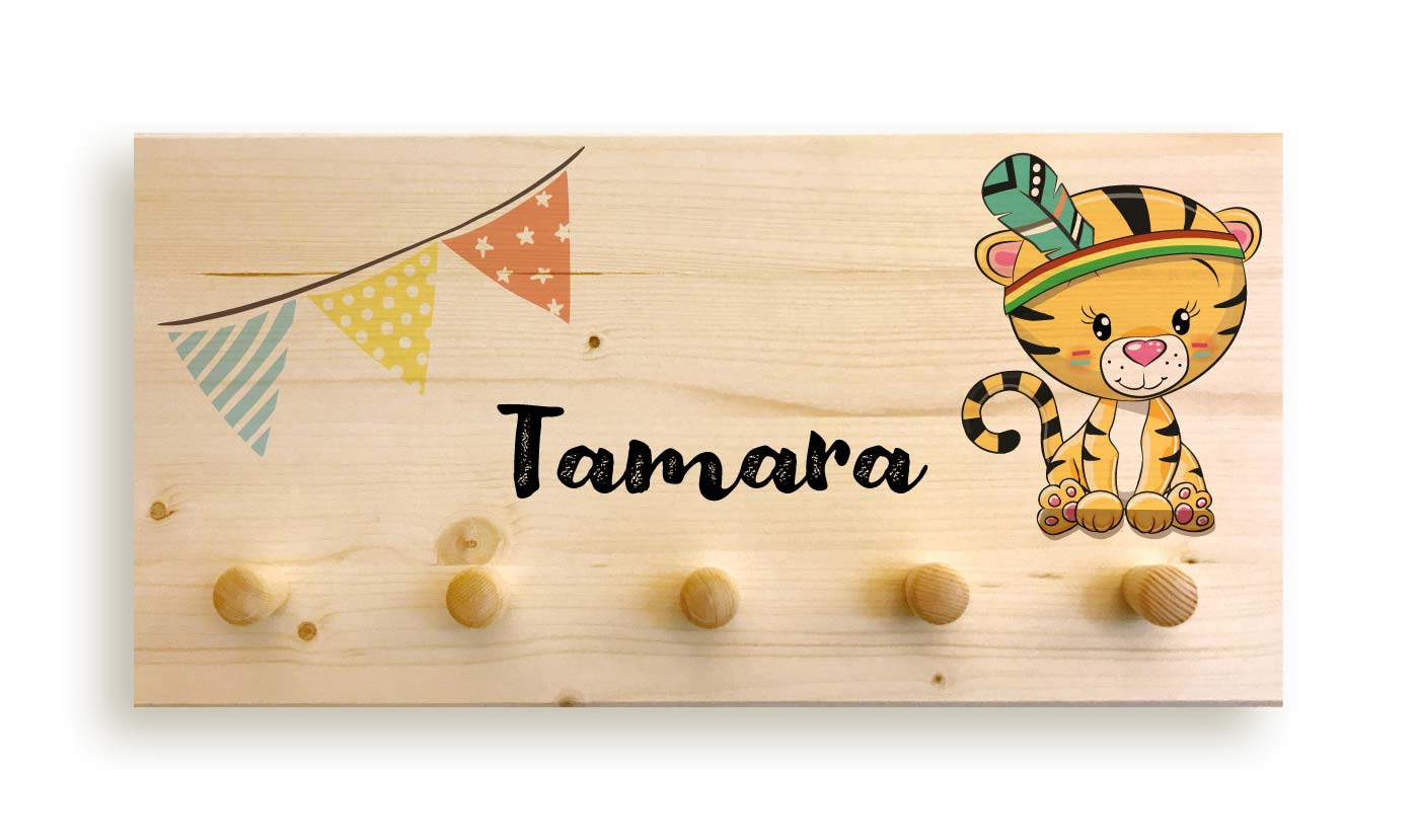 Personalisierte Garderobe Tiger