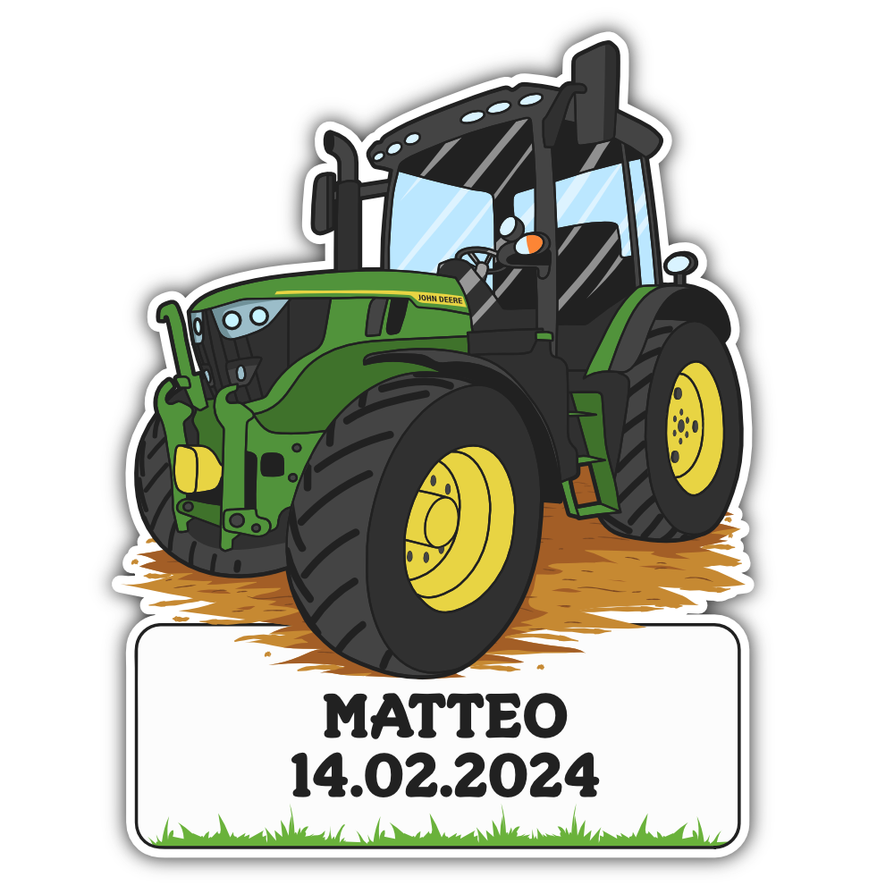Geburtstafel Traktor John Deer - einfach und günstig in der Schweiz bestellen