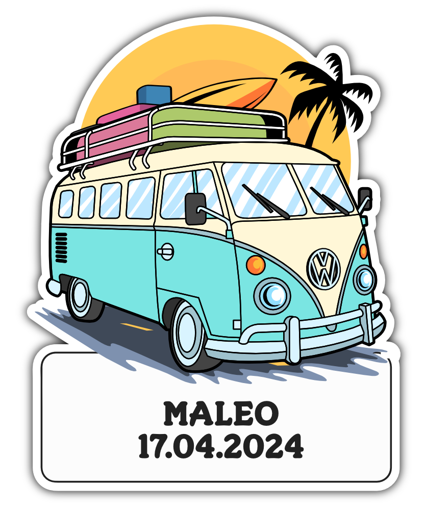 Geburtstafel VW Bus - einfach und günstig in der Schweiz bestellen