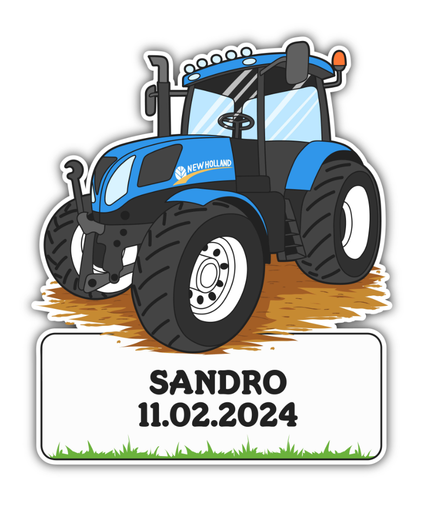 Geburtstafel Traktor New Holland - einfach und günstig in der Schweiz bestellen