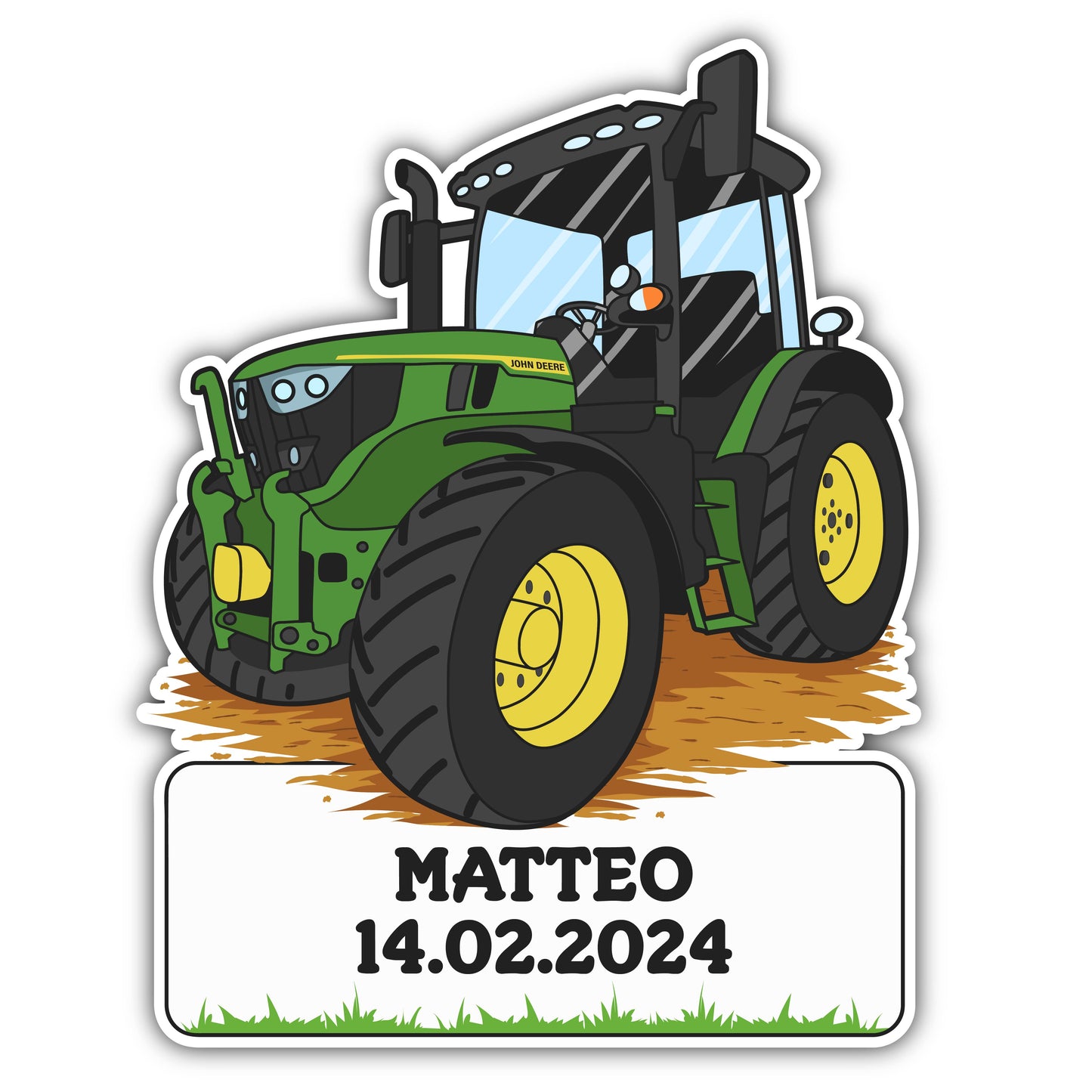 Geburtstafel Traktor John Deer - einfach und günstig in der Schweiz bestellen