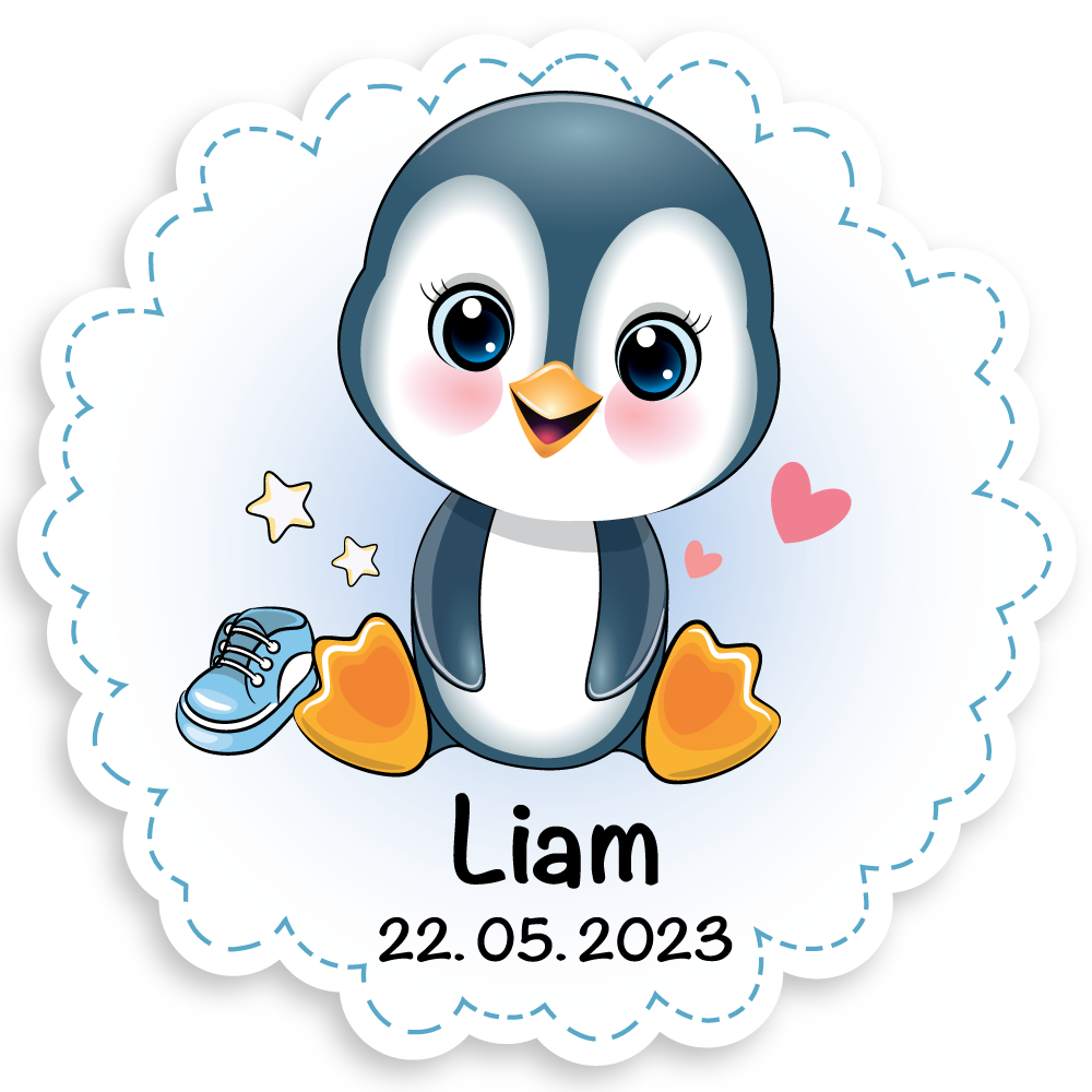 Geburtstafel Baby Pinguin - einfach und günstig in der Schweiz bestellen