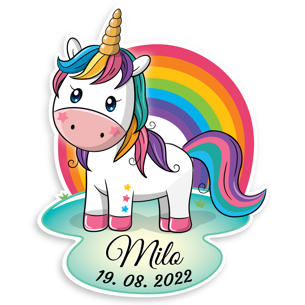 Geburtstafel Einhorn - einfach und günstig in der Schweiz bestellen.