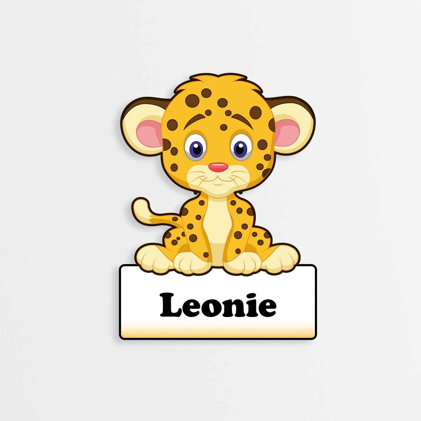 Kleine Geburtstafel als Türschild - Classic Collection Leopard