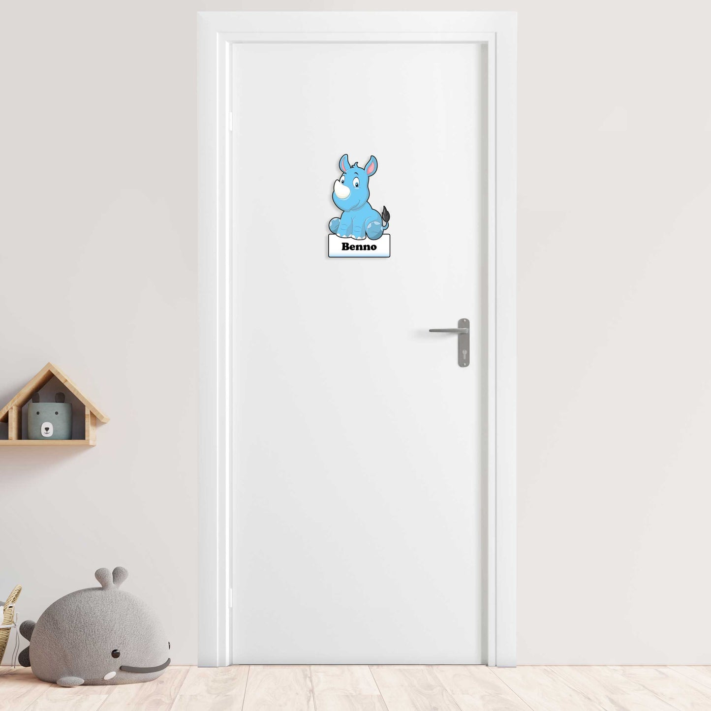 Kleine Geburtstafel als Türschild - Classic Collection Nilpferd