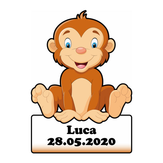 Geburtstafel Affe - einfach und günstig in der Schweiz bestellen