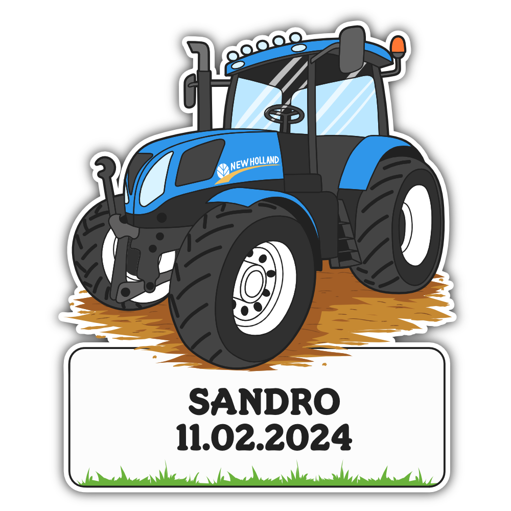 Geburtstafel Traktor New Holland