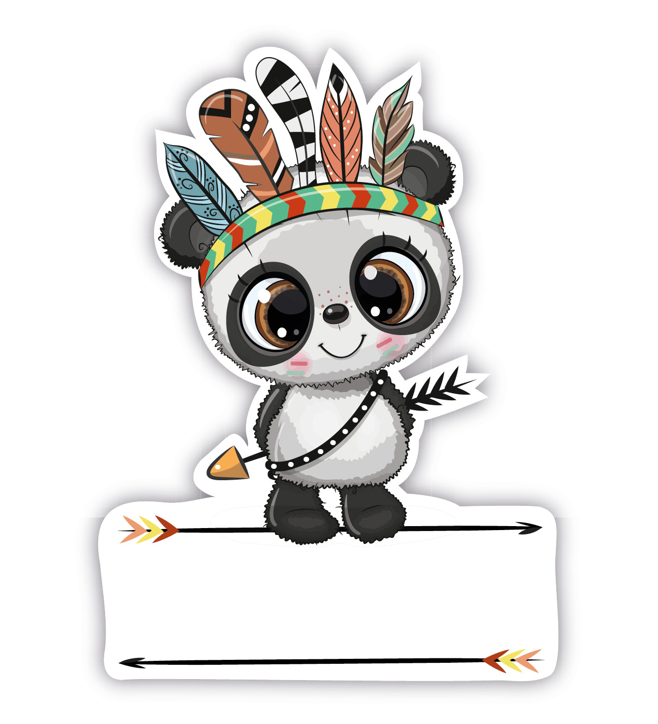 Geburtstafel Indianer Tier Panda