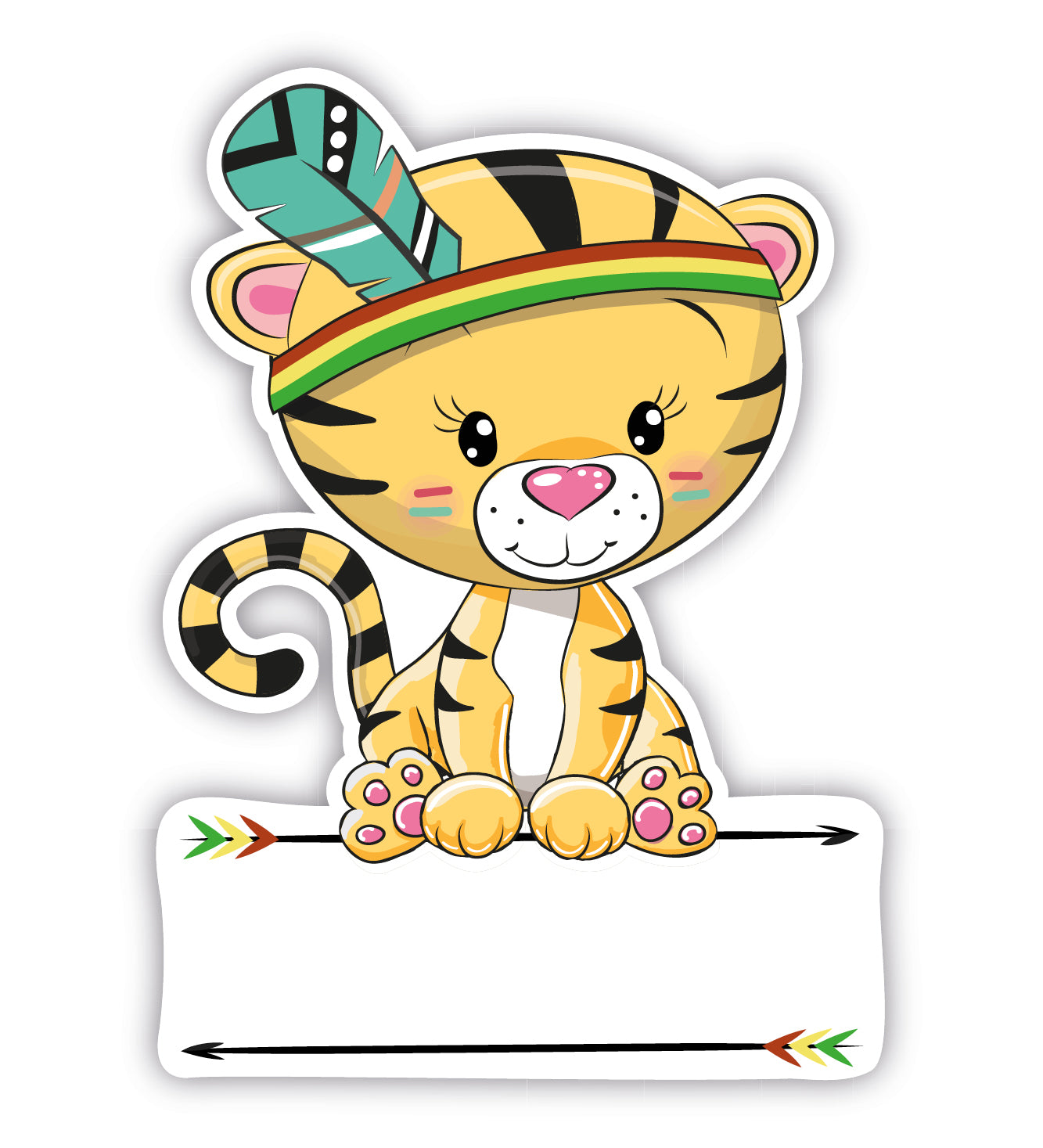 Geburtstafel Indianer Tier Tiger