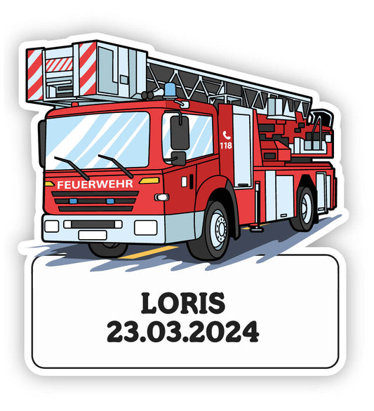 Geburtstafel Feuerwehrauto - einfach und günstig in der Schweiz bestellen