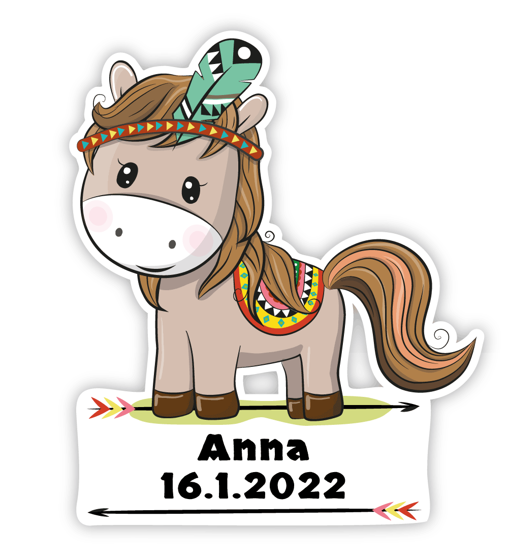 Geburtstafel Indianer Tier Pferd
